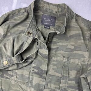 Sanctuary Camo Utility‎ Jacket Green Camouflage Field Coat Small XJ0035C9R*